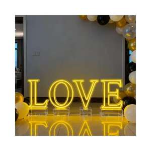 Lumière néon LED géante de 3 pieds 4 pieds, grand numéro, grand panneau lumineux, grand néon, lettre d'amour, pour anniversaire, mariage, événement, fête, fournitures - Product Image 1