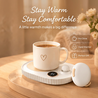 Pemanas Listrik Suhu Konstan untuk Luar Ruangan & Mobil, Coaster ABS+Silikon, Plug-In 20W, Kontrol Tombol, Kemasan Kotak Hadiah