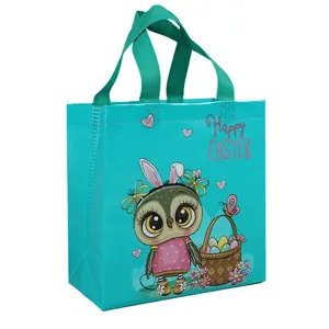 2023 Rabbit Shopping Bags Gift Packing Festival Party Decoration Ultrasonic Non Woven Shopping Promotion Bag Easter Carry Bag