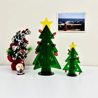 Support de présentation d'arbre de Noël miniature en acrylique 3D personnalisé, écologique, décoration de bureau pour la maison, cadeau festif