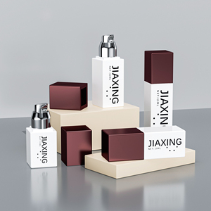 Sang Trọng Rỗng Hình Vuông 15Ml 20Ml 30Ml 50Ml Thủy Tinh Mỹ Phẩm Trang Điểm Huyết Thanh Nền Tảng Chất Lỏng Chai Với Bơm - Product Image 4