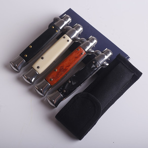 סכין טקטית מתקפלת להגנה עצמית של המאפיה האיטלקית, מתכתית, ניידת לשימוש חיצוני, קשיות גבוהה, עם נדן דרקון בוץ. - Product Image 2