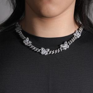 Vendita Diretta dalla Fabbrica dell'Ultima Catena Cubana Hip-hop con Design di <span class=keywords><strong>Farfalla</strong></span> Tridimensionale in Zirconia di Lusso - Product Image 1