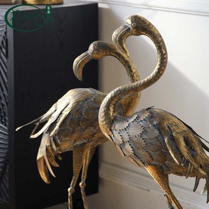 Décoration Flamant Rose en Fer Forgé pour Extérieur et Intérieur, Sculpture Animale Durable pour Jardin, Décoration de Sol, Accessoire de Mariage Style 1 A3480 - Product Image 4