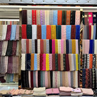 Vente en gros Hijabs de luxe en coton et lin pour femmes Foulard long de couleur unie musulman Bandana ethnique à la mode
