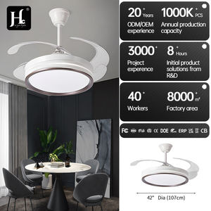 Ventilateur de plafond rétractable avec lumière LED pour chambre à coucher, décoration moderne et simple pour salon - Product Image 6