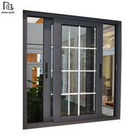 Fenêtre coulissante horizontale en alliage d'aluminium, double vitrage, 3 rails, insonorisée, résistante à la corrosion, design moderne, pour sous-sol et villa
