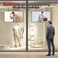 HUSHIDA 32 43 50 55 65 pouces haute luminosité vitrine 2000nits 2500nits affichage de fenêtre conception mince écrans publicitaires numériques