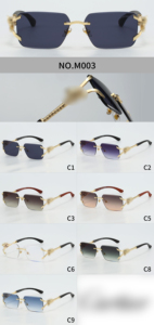 Gafas de Sol Clásicas Carer Doradas, Gafas de Marca de Lujo, Gafas de Sol de Diseñador, Gafas de Metal sin Montura, Gafas con Protección UV - Product Image 2