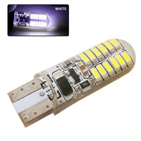 Lucky FSYLX — Flash LED 12V DC T10 W5W 194 168 3014, 24 SMD, lampe Flash pour Gel de silice, blanc, rouge, jaune, bleu