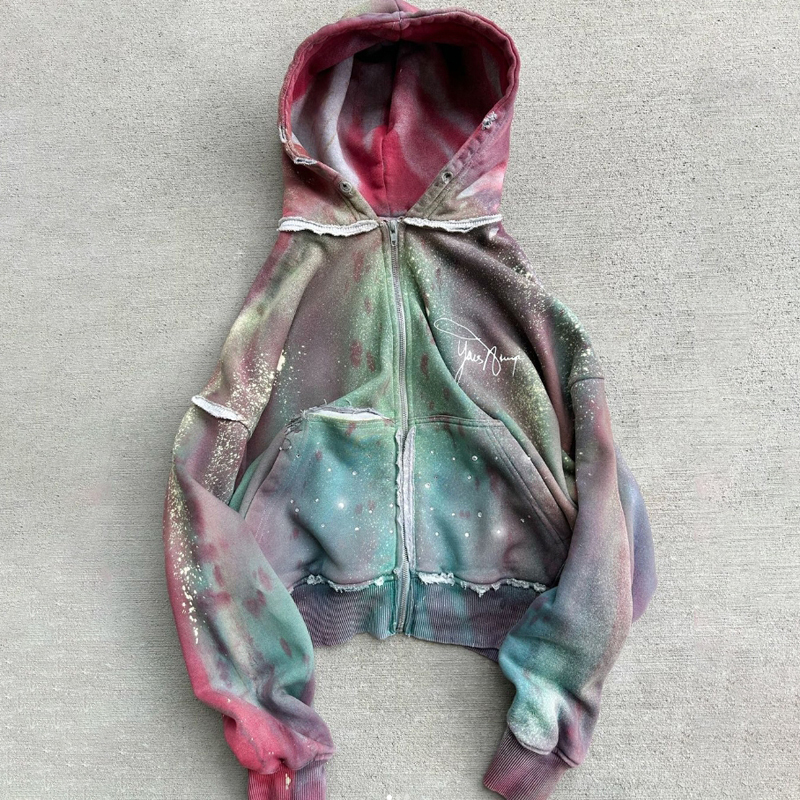Lytiarul Men's Acid Wash Hoodie - Oversized Vintage Pullover, Cotton, Baggy Streetwear Style For Casual Comfort