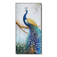Peinture murale suspendue en verre LED personnalisée haut de gamme moderne pour la décoration intérieure, œuvre d'art animale en porcelaine de cristal