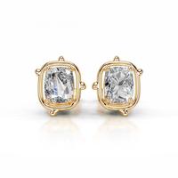 bijoux en moissanite Boucles d'oreilles en argent sterling 925 rondes en forme de brillant VVS Boucles d'oreilles en moissanite