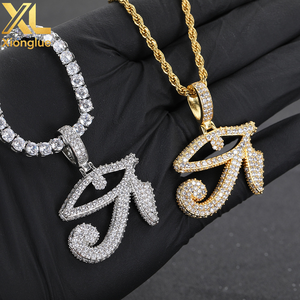 จี้ห้อยคอฮิปฮอปแบบยูนิเซ็กซ์ ทำจากทองแดงผสมเซอร์คอน ประดับเพชรแบบ Iced Out ลายดวงตาแห่งฮอรัส สำหรับทำสร้อยคอ - Product Image 4