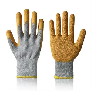 Beste Kwaliteit Machine Voor Bouw Gestippelde Latex Crinkle Handschoen Nylon Veiligheidsbestendige Verdikte Handschoenen Veiligheidshandschoenen Voor Werk