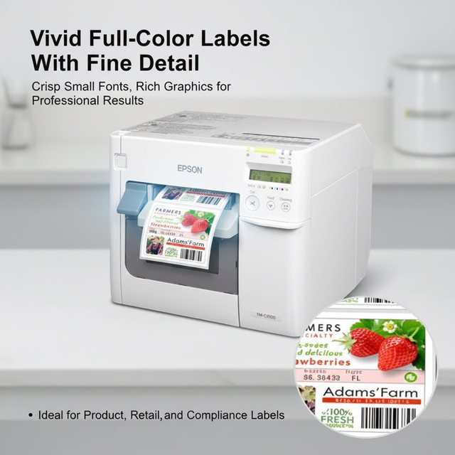 4-inch Light Industry Color Label Printer TM-C3520/TM-C3500 with Ink Cartridge Automatic Cutting