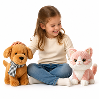 Robot chien ou chat électronique intelligent à commande vocale, jouet interactif en peluche, 11 commandes, musique, boîte cadeau pour enfants, tout-petits, cadeaux STEM