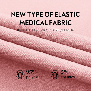 Women's Solid Color Medical Scrub Top Short Sleeve Cross Neck Design Moisture Wicking Knitted Blouse Hospital Uniforms - Product Image 2