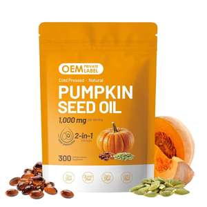 Cápsulas de Aceite de Semilla de Calabaza de 1000mg OEM con Saw Palmetto, Aceite de Semilla de Calabaza Virgen en Cápsulas Blandas para el Crecimiento del Cabello y la Salud de la Próstata - Product Image 1