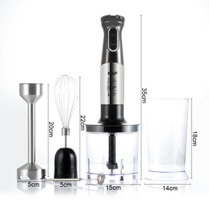 Raf thép không gỉ 5 trong 1 tay dính Máy xay sinh tố đặt fufu Máy ngâm rau Chopper Whisk xử lý thực phẩm tay máy xay sinh tố - Product Image 3