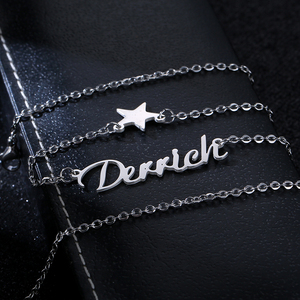 Collana <span class=keywords><strong>con</strong></span> <span class=keywords><strong>Nome</strong></span> Personalizzato a Stella in Acciaio Inossidabile, Gioielli Artigianali su Misura, Ciondolo <span class=keywords><strong>con</strong></span> Targhetta per Donna e Uomo, Regali di Natale - Product Image 5