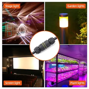 Conector impermeable para iluminación exterior Led M16, conector eléctrico impermeable para exteriores, conector de cable de plástico para iluminación de jardín