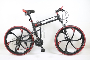 Bicicleta de Montaña Plegable de 26'' con Ruedas de Aleación de Magnesio en Blanco y Negro, Diferentes Colores Disponibles, 12 Velocidades - Product Image 2