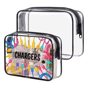 <b>Transparent</b> High Quality PVC Zipper Foldable Letter Pattern Travel for Electronics Organizer Cosmetic <b>Makeup</b> Pouch <b>Bag</b> - Product Image 1