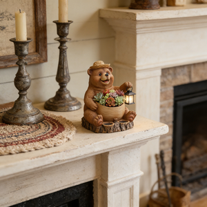 Maceta con Forma de Oso con Lámpara <span class=keywords><strong>Solar</strong></span>, Maceta de Resina para Suculentas, Decoración para Jardín, Patio o Terraza, Figura de Animal - Product Image 4