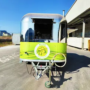 2024 American Popular Street Mobile Restaurant Juice Bar Airstream Food Trailer Pizza Oven Fast Food Truck For Sale