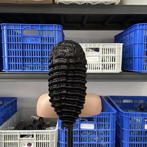วิกผมแท้แบบติดกาว  ความ<span class=keywords><strong>หนา</strong></span>แน่น 300  ขนาด 13x4  HD Transparent Lace  เกรด 12A  ลอนลึก  <span class=keywords><strong>ผม</strong></span>แท้จากอินเดีย สำหรับผู้หญิงผิวสี - Product Image 3