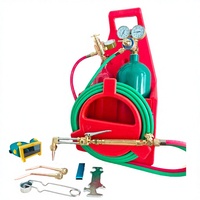 Nouvel Arrivage Sunjoy Kit de Soudage et de Découpe Portable Acétylène-Oxygène Plaqué Cuivre avec Torche à Commutateur Rotatif et Bouteille de Gaz 54V