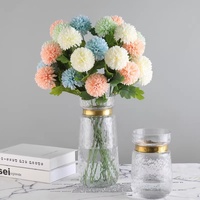 Echt Aussehende Seiden-Kunstblumen Hortensien-Chrysanthemen-Bouquet für Hochzeitsdekorationen, Heimdekoration und Weihnachtsarrangements