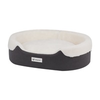 LS peppy buddies klassisches Luxus-Plüsch-Hunde bett aus ovalem Schaumstoff mit abnehmbarem Bezug und Kissen mit Crush-Shrep-Schaum für den Winter