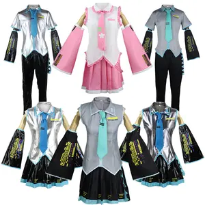 BAIGE New Vocaloid Miku Cosplay Costume Anime Pink Midi Dress Halloween Christmas Party Clothes Outfit For Girl