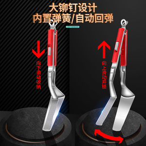 AkL 304 Stainless Steel Barbecue Tongs With <b>Hook</b> Design For Outdoor Grilling And Kitchen Use - Product Image 4