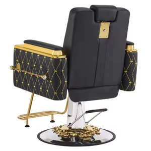 Fauteuil de Barbier en Cuir Réglable et Élévateur, Design Moderne et Élégant, pour Coiffures Homme Coiffées à l'Arrière, Idéal pour Salons de Coiffure - Product Image 3