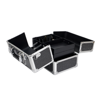 Valise de Maquillage Professionnelle en Aluminium Grande et Durable, Boîte de Rangement Cosmétique, Organisateur de Beauté, Mallette de Voyage à 4 Plateaux Ouverts