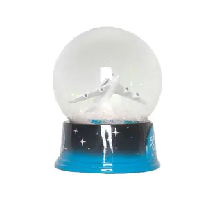 High Quality with custom design resin plane flies water snow globe for souvenir gift