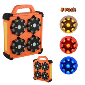 Feux de signalisation routière LED séquentiels haute puissance, lot de 8, étanches, balise de sécurité routière, lumière de détresse avec base magnétique pour l'extérieur - Product Image 4
