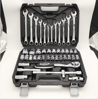 Jeu de clés à cliquet professionnelles à 72 dents, 61 pièces, kit d'outils à main, usage industriel, étui rigide, automobile, vélo