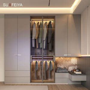 Armoire de chambre à coucher moderne et personnalisée Sofeyia avec 6 portes, poignée invisible, utilisation hôtelière, quincaillerie de haute qualité - Product Image 1