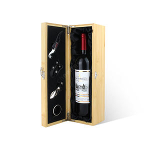Cheerfast शराब की बोतल पैकेजिंग एकल लकड़ी शराब भंडारण बॉक्स और 4 pcs सामान उपहार बक्से उपकरण बांस शराब बॉक्स - Product Image 2