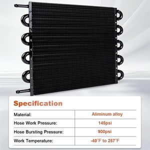 Radiateur de refroidissement de transmission universel en aluminium à 10 rangées de 5/16 po pour modification automobile, kit de protection de refroidissement de transmission - Product Image 3