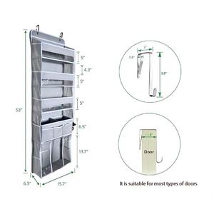 4 Shelf Hanging Door Organizer with 10 Side Pockets and 1 Large Capacity Pockets for Bedroom Over the Door Organizer - Product Image 5