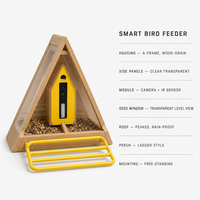 Mangeoire à oiseaux intelligente USMILEPET avec caméra pour l'observation des oiseaux sauvages, station d'alimentation pour jardin et cour arrière, pour les amoureux des oiseaux, décoration de la maison