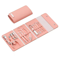 Ensemble de pédicure et de manucure JM, nouvelle arrivée populaire, 14 en 1, kit de soin des ongles, coupe-ongles en acier inoxydable avec sac en PU pliable