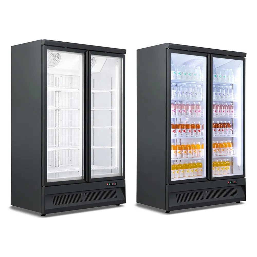 Commercial Supermarket Glass Doors Chiller Freezers Beer And Cold Drinks Display Refrigerators Beverage Showcase Coolers