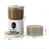 Distributeur intelligent de nourriture pour animaux de compagnie de grande capacité 5L, WiFi, alimenté par batterie, contrôle des portions programmé, écran LCD, appel vocal, double bac à nourriture