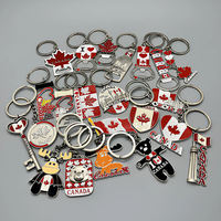 Porte-clés personnalisé en émail avec drapeau national du Canada, en forme de cœur, avec inscription CANADA, feuille d'érable, cadeau de voyage